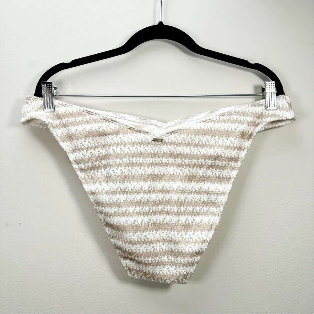Hollister Crochet Style Cream and White Cheeky Bikini Bottoms, XL